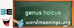 WordMeaning blackboard for genus holcus